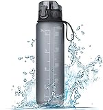 FRETREE Trinkflasche 1L Sport Wasserflasche - [Trinkflasche BPA Frei] Trinkflasche mit rutschfest Gummi Grip Geeignet für Die Fahrrad, Outdoor, Schule, Gym
